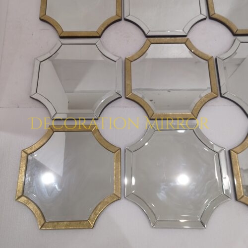 Gold Frame Modern Mirror Eglomise Silver DM130009 2