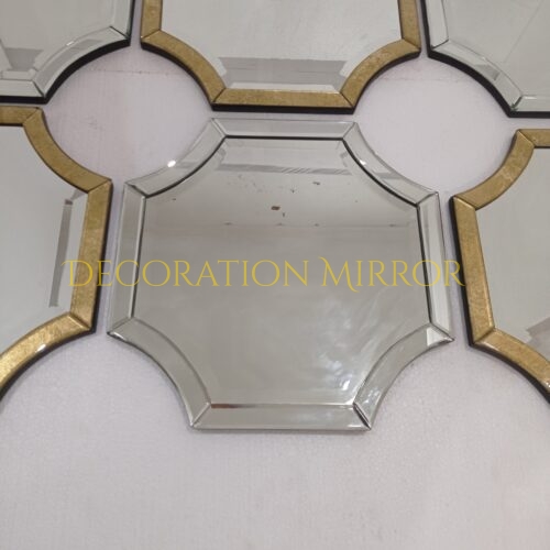 Gold Frame Modern Mirror Eglomise Silver DM130009 4