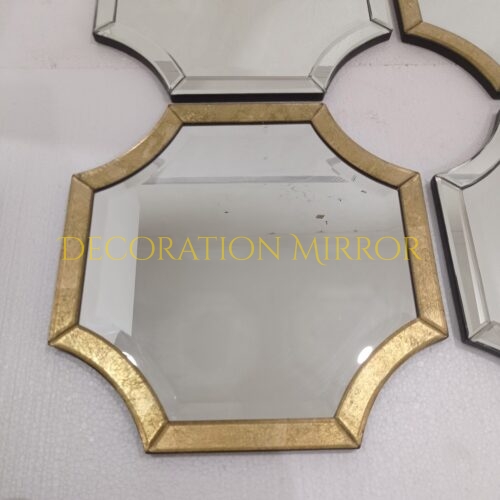 Gold Frame Modern Mirror Eglomise Silver DM130009 5