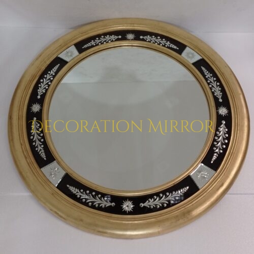 Round Wooden Mirror DM290004 1
