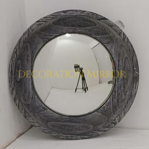 Rustic Wooden Frame Mirror Convex DM290011